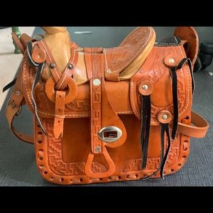 Horse Saddle Genuine Leather Purse